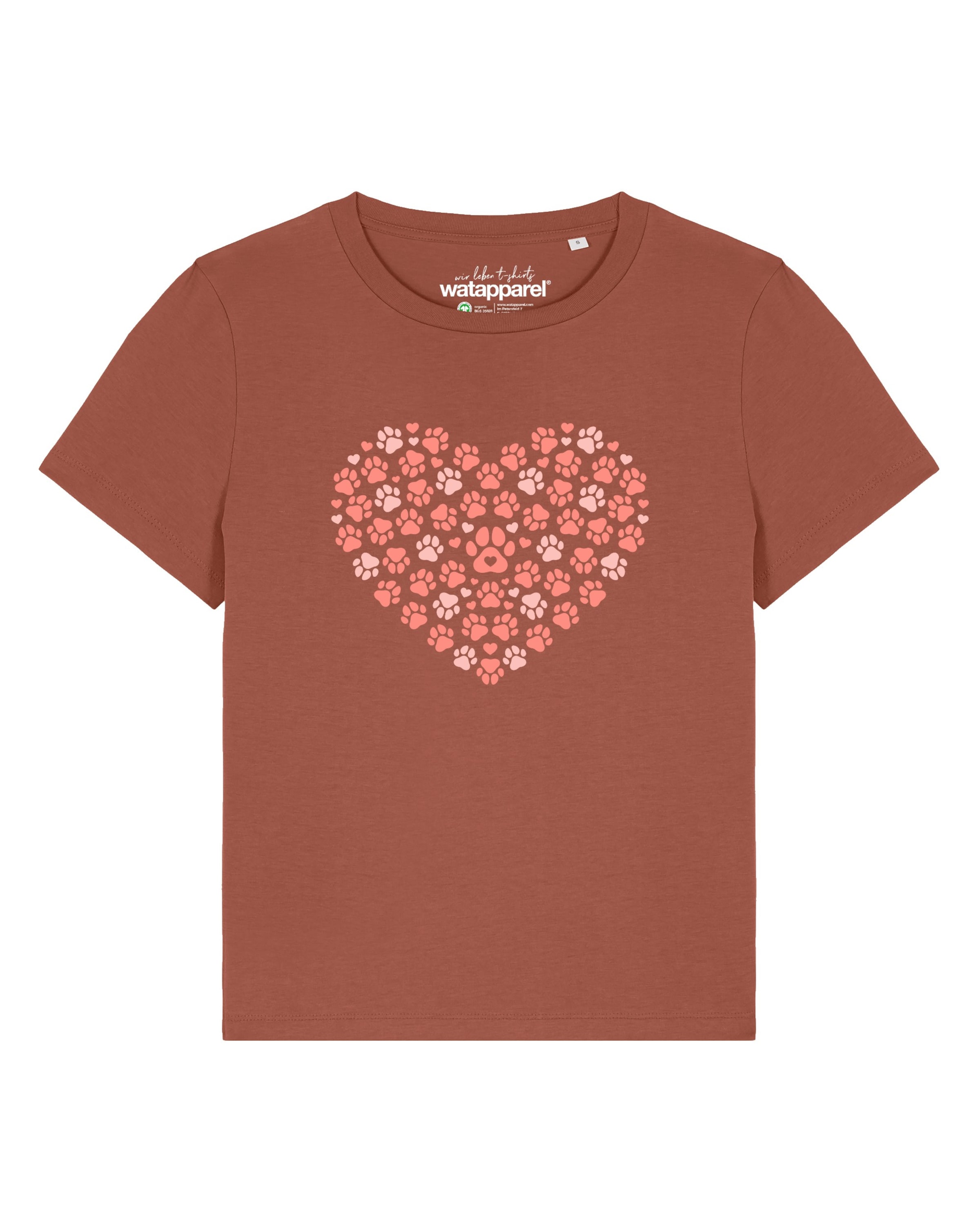 Watapparel Shirt 'Pfotenliebe 02' in Rood: voorkant