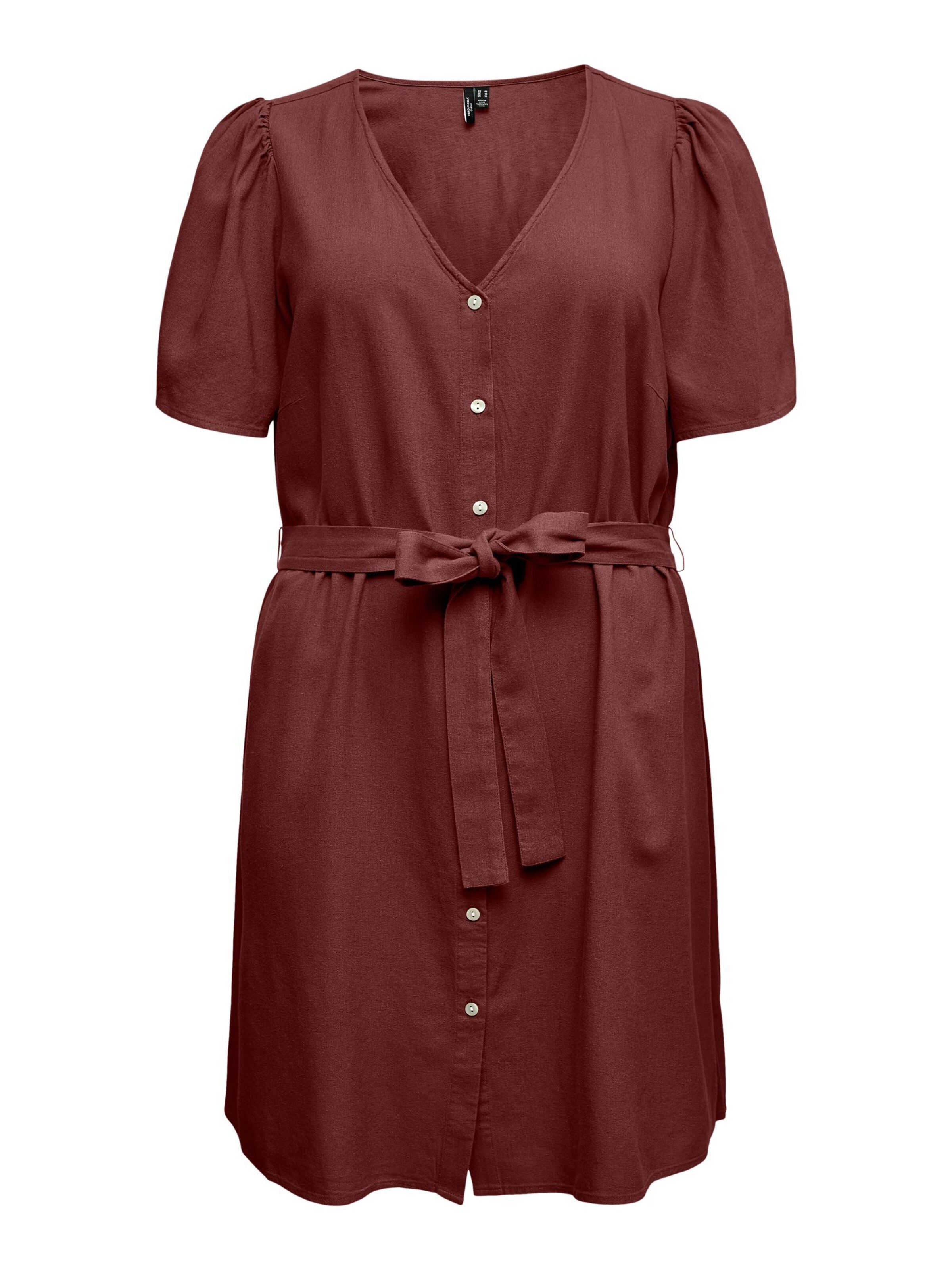 Vero Moda Curve Jurk 'VMMymilo' in Bruin: voorkant