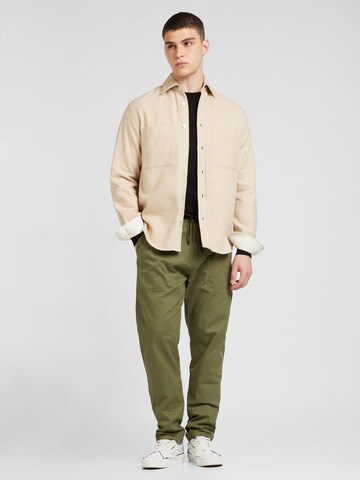 BOSS Regular fit Button Up Shirt 'OWEN' in Beige