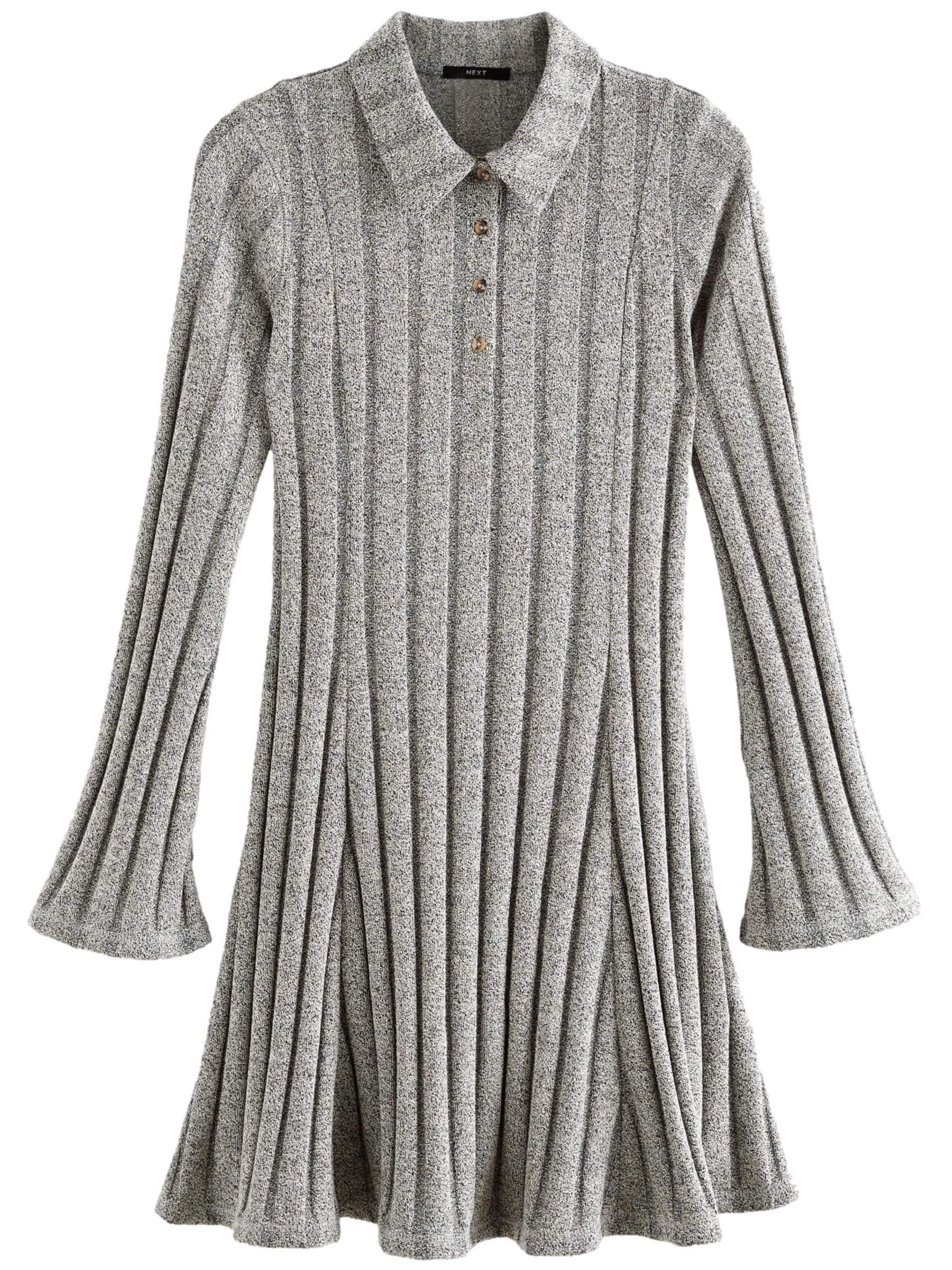 Next Stickad klänning i grå: framsida