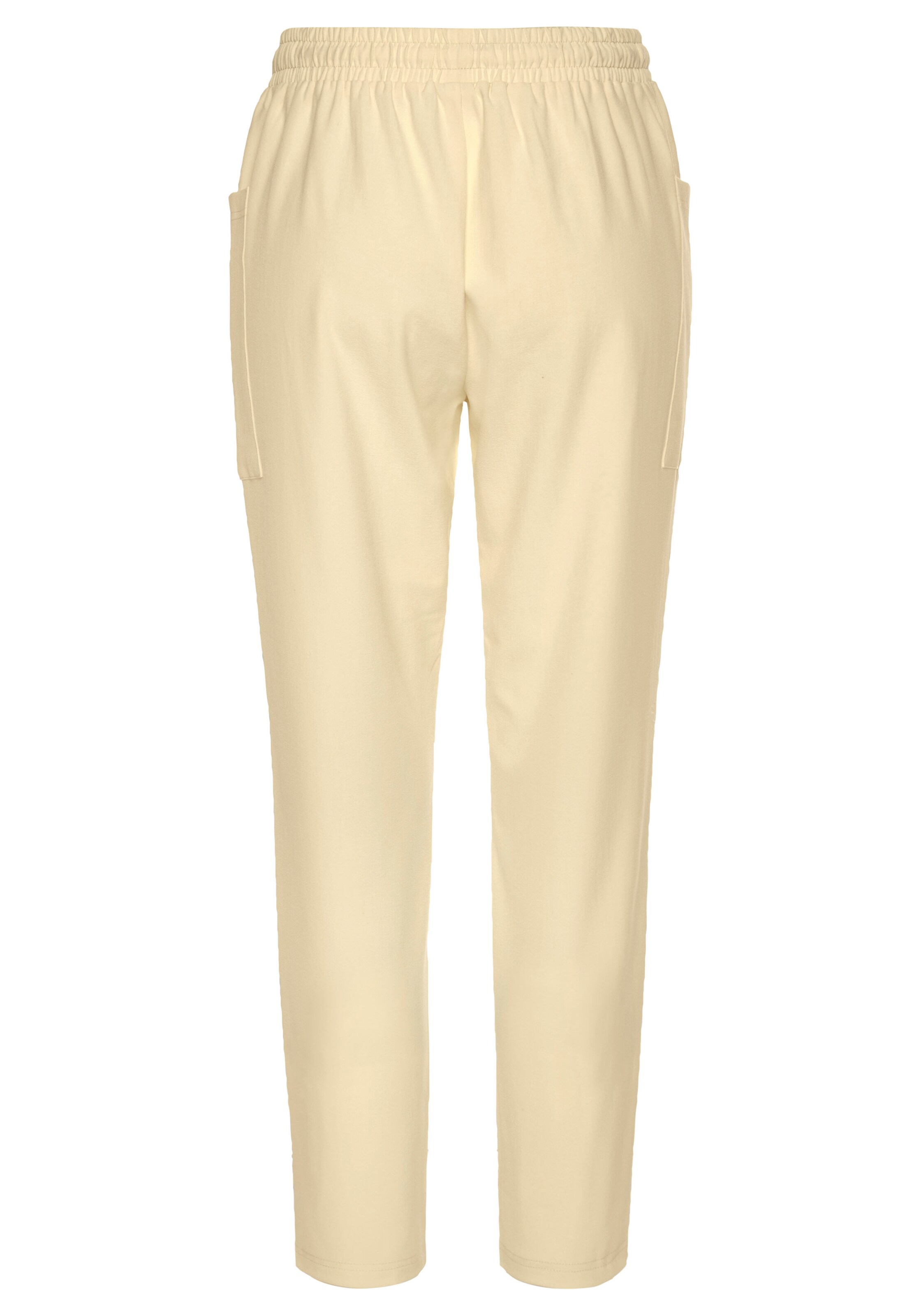 LASCANA Liibuv Voltidega püksid, värv beež