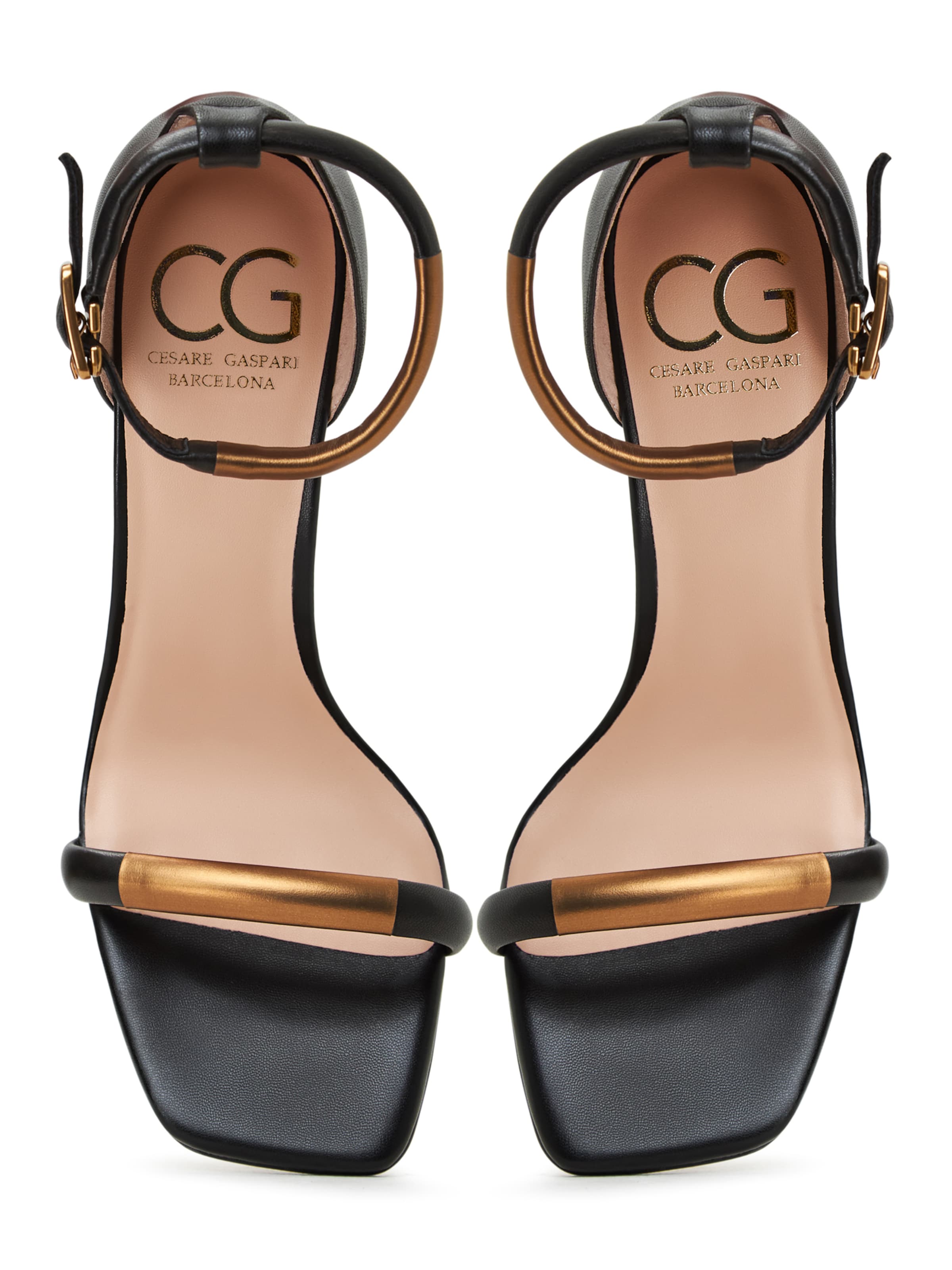 CESARE GASPARI Strap sandal in Black