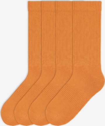 Von Jungfeld Socken 'Einfarbige Classics' in Orange: Vorderseite