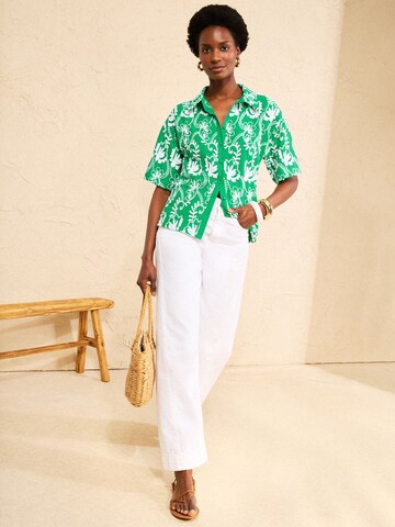 Chemisier love & roses en vert