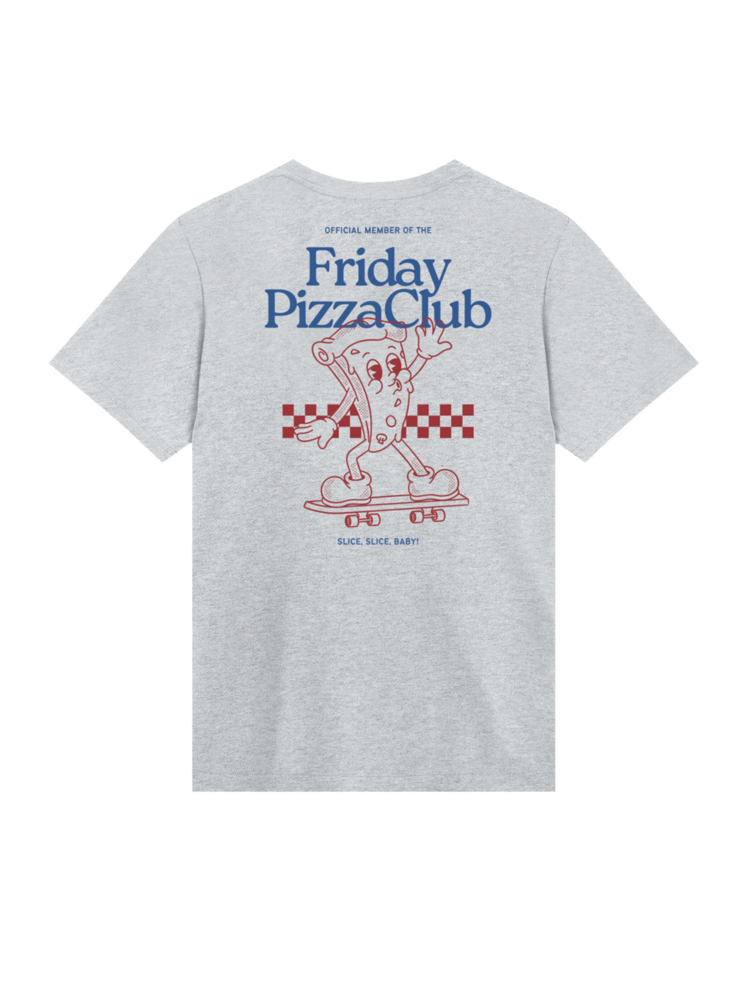 T-Shirt 'Friday Pizza Club' F4NT4STIC en gris