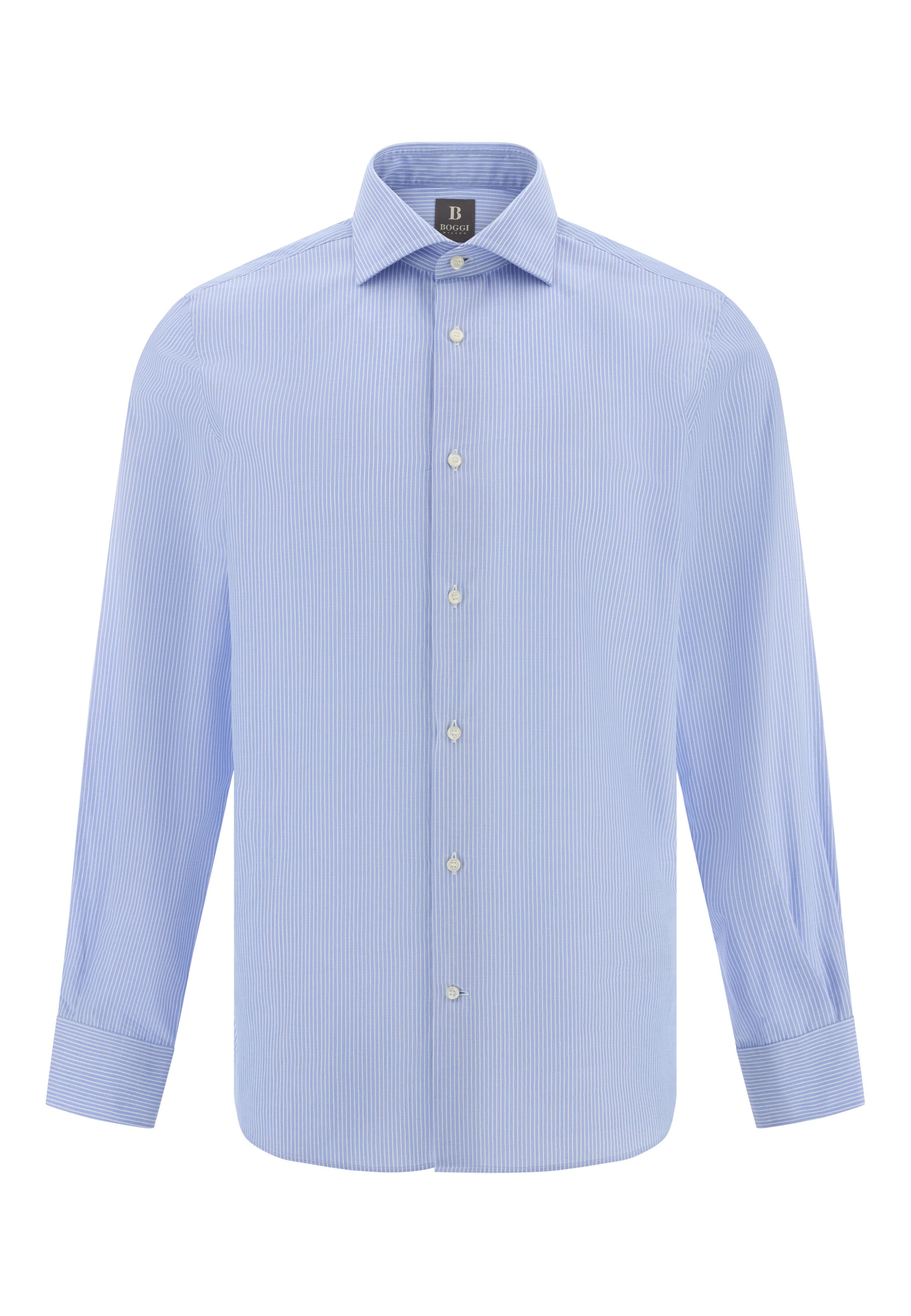 Coupe regular Chemise Boggi Milano en bleu : devant