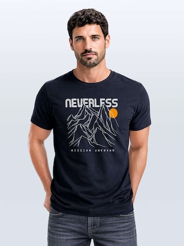 Neverless Shirt 'Gebirge'‌‌‌‌‌‌ in Blau