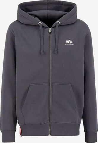 ALPHA INDUSTRIES Mikina 'Basic Zip' – šedá: přední strana