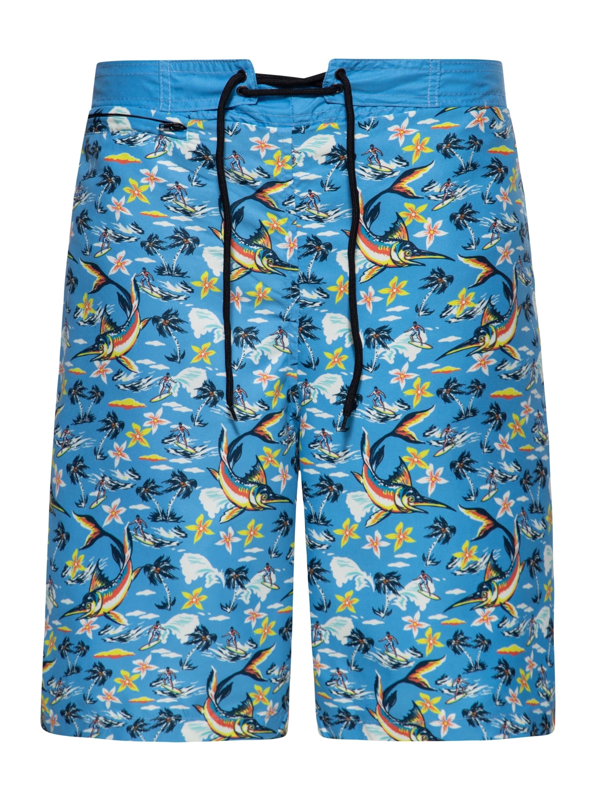 King Kerosin Badeshorts 'Swordfish'‌‌‌ in Blau: Vorderseite