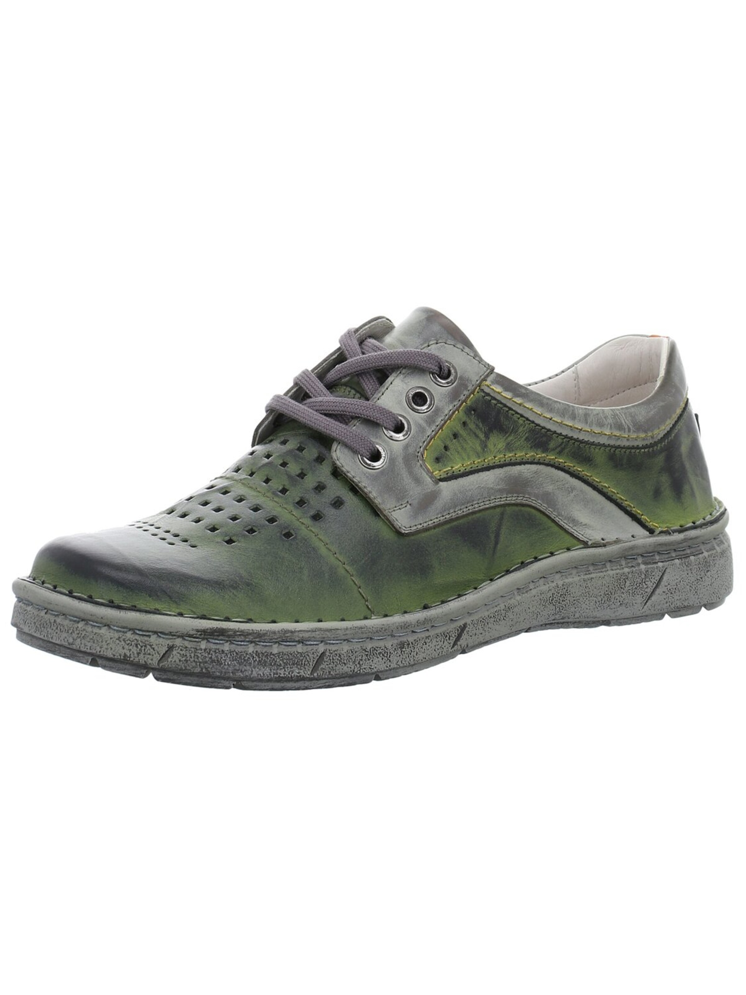 KRISBUT Athletic Lace-Up Shoes 'Herren Schnürschuh 5729-6 Echt Leder in grün' in Green: front