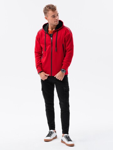 Ombre Zip-Up Hoodie 'B1076' in Red