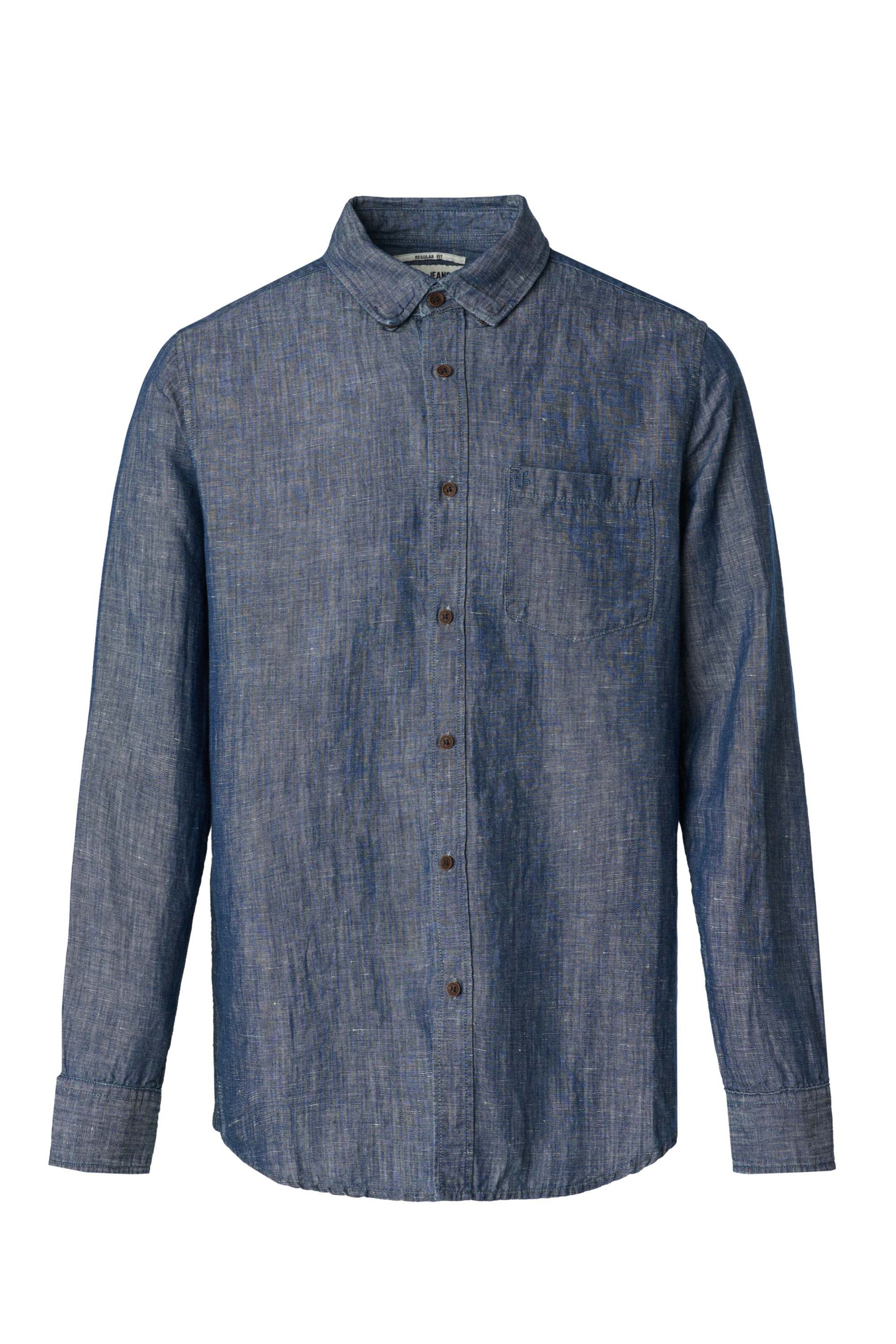 Salsa Jeans Regular fit Overhemd in Blauw: voorkant