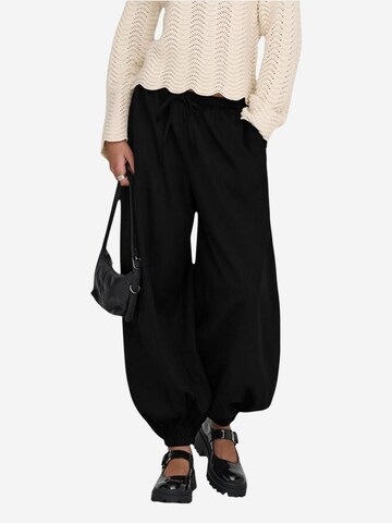 Wide leg Pantaloni 'JDYPALOMA MW LOOSE PANT WVN NOOS 15377891' di JDY in nero: frontale