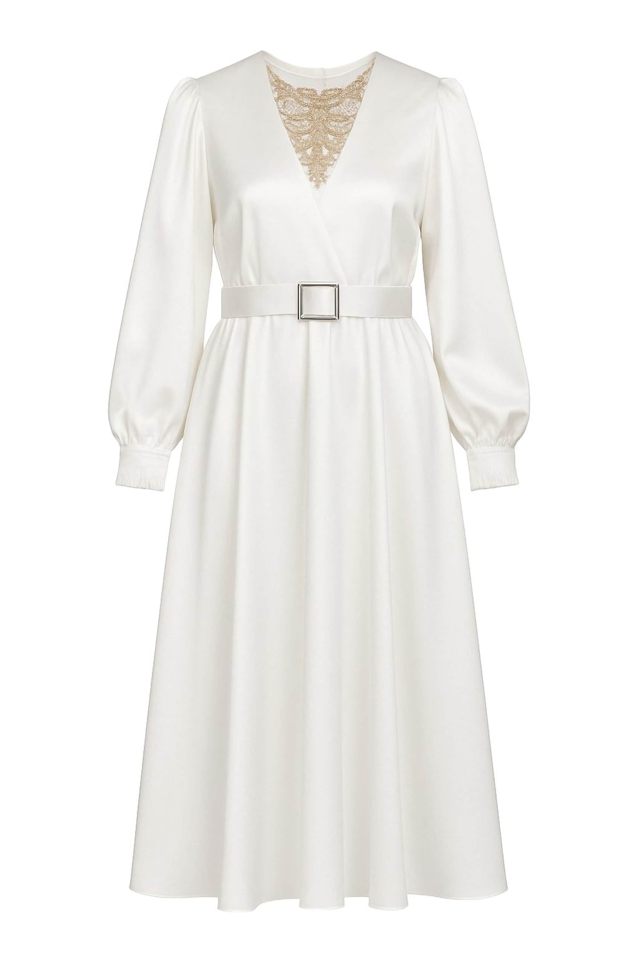 MODAMIHRAM Kleid in gold / weiß, Produktansicht