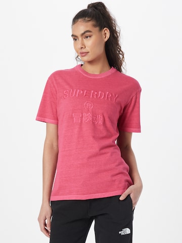 Tricou de la Superdry pe roz: față