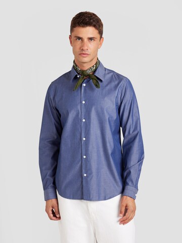GUESS Regular Fit Hemd in Blau: Vorderseite