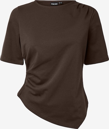 T-shirt 'PCVICTORIA' PIECES en marron : devant
