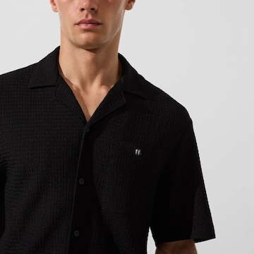 Karl Lagerfeld Comfort fit Button Up Shirt ' Strukturiertes Strand-Shirt ' in Black