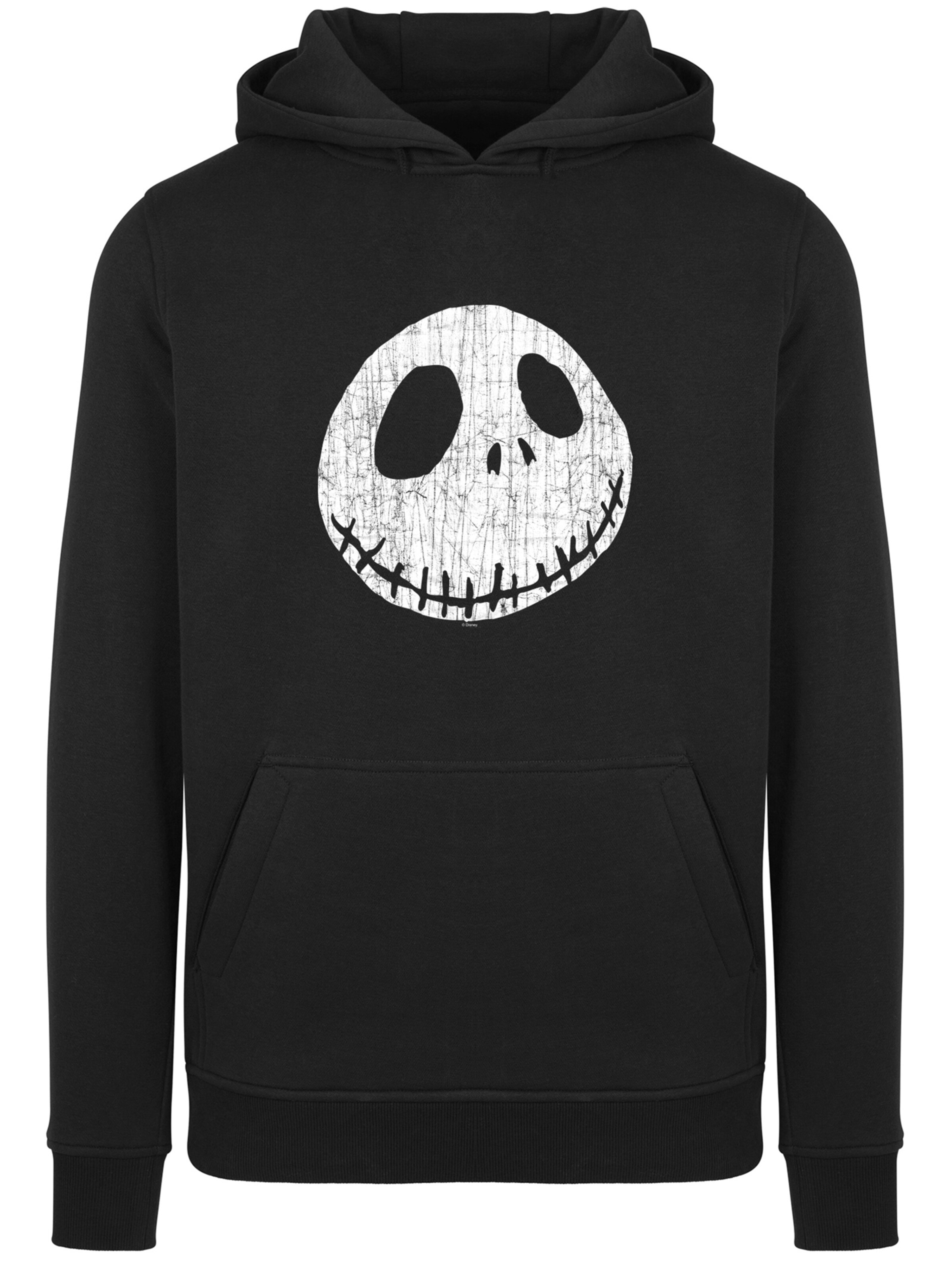 F4NT4STIC Sweatshirt 'Disney The Nightmare Before Christmas Jack Cracked Face' in Zwart: voorkant