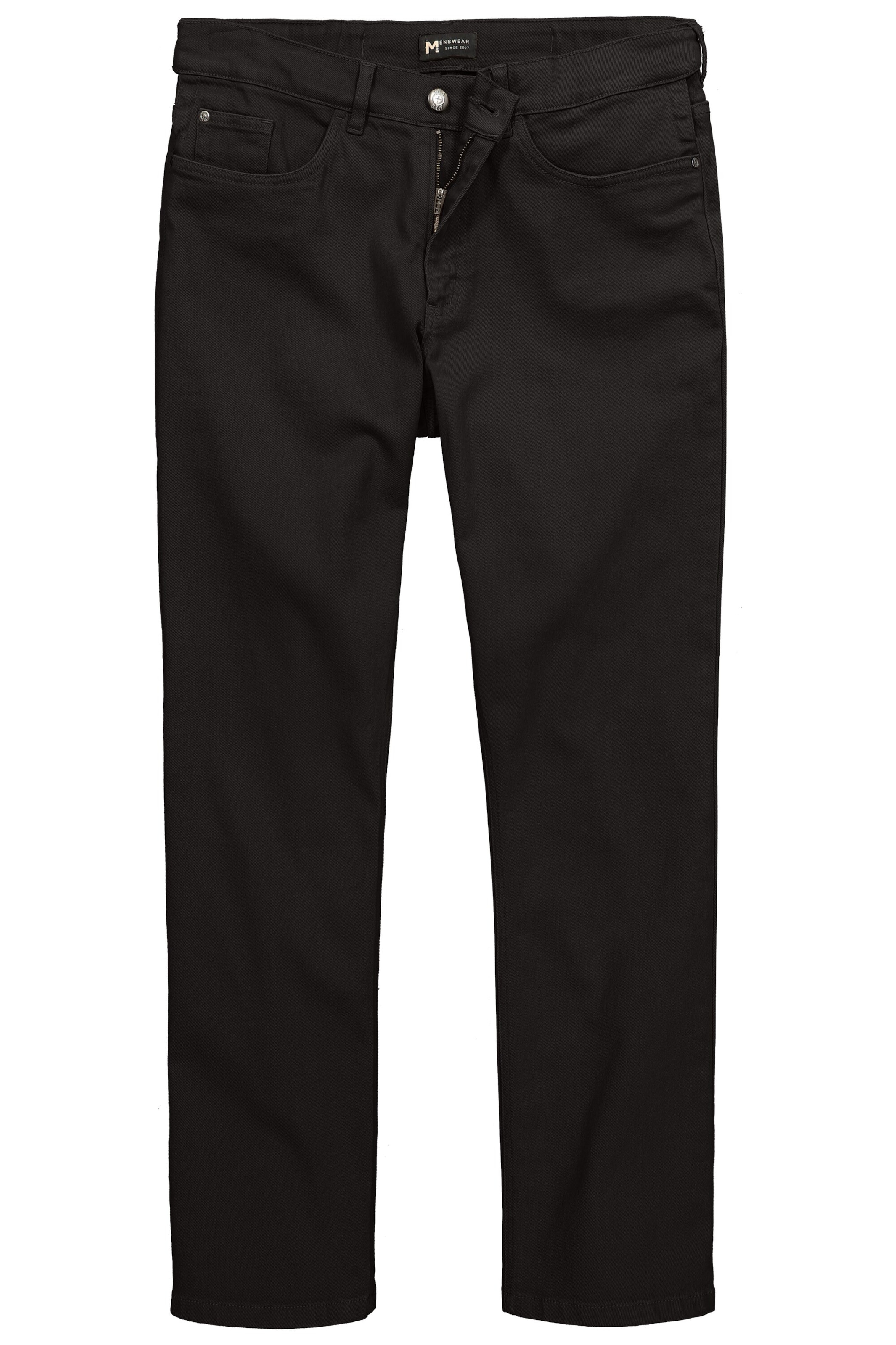 Men Plus Regular Jeans in Zwart: voorkant