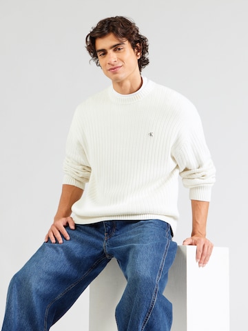 Calvin Klein Jeans Πουλόβερ σε λευκό: μπροστά