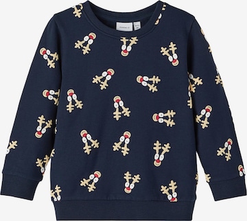 NAME IT Sweatshirt 'RACHRISTMAS' in Blauw: voorkant