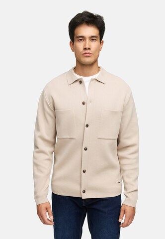 INDICODE JEANS Gebreid vest 'Bellino ' in Beige: voorkant