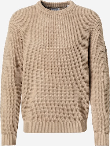Pull-over 'JJLINK' JACK & JONES en beige : devant