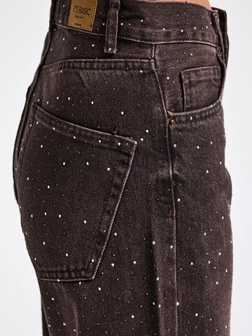 Loosefit Jean 'RHINESTONE LOOSE MID RISE JEANS' IT'S BASIC en marron