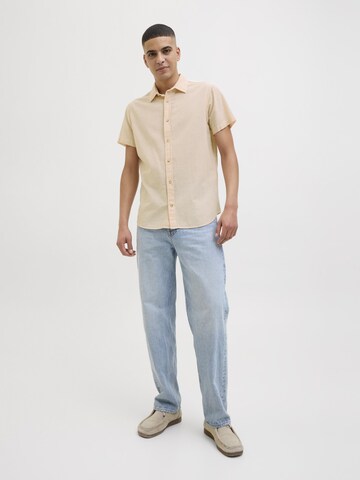 JACK & JONES Regular fit Button Up Shirt 'JJESummer' in Beige
