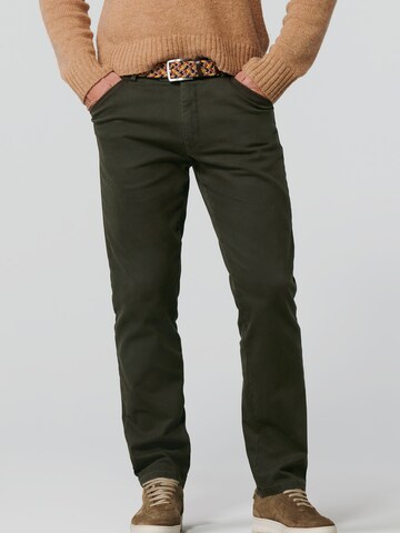 MEYER Regular Chino Pants 'Chicago' in Green: front