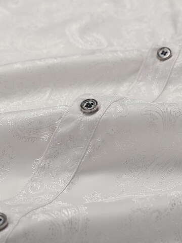 YOUTHUP Comfort fit Button Up Shirt 'Stick' in White