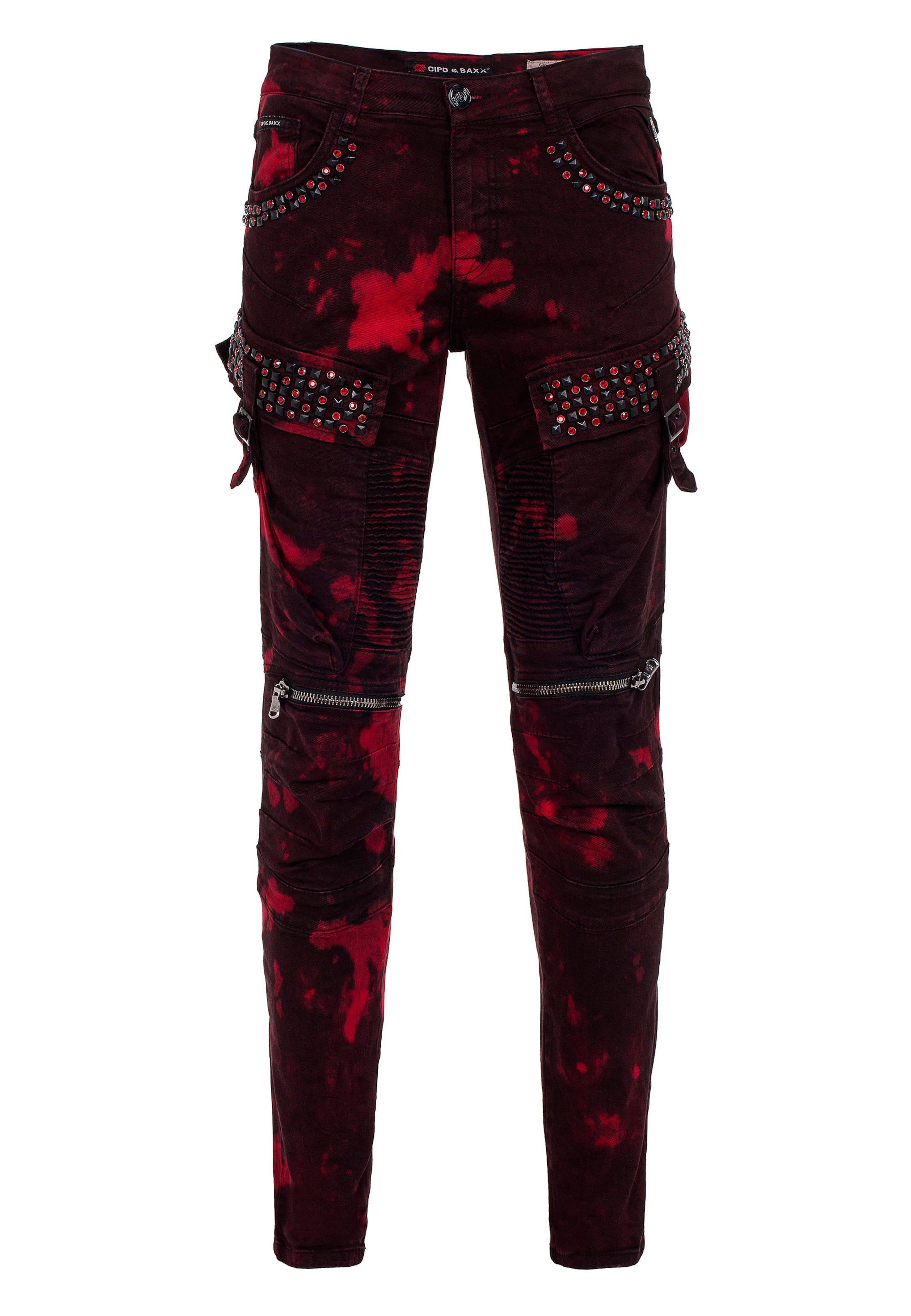 CIPO & BAXX Regular Cargobroek in Rood: voorkant