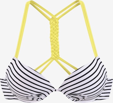 VENICE BEACH T-shirt Bikini Top in White: front