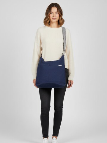 SANUMI Crossbody Bag 'Canvas Hobobag' in Blue: front