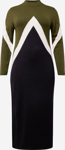 Vero Moda Curve Stickad klänning 'NANCY' i grön: framsida