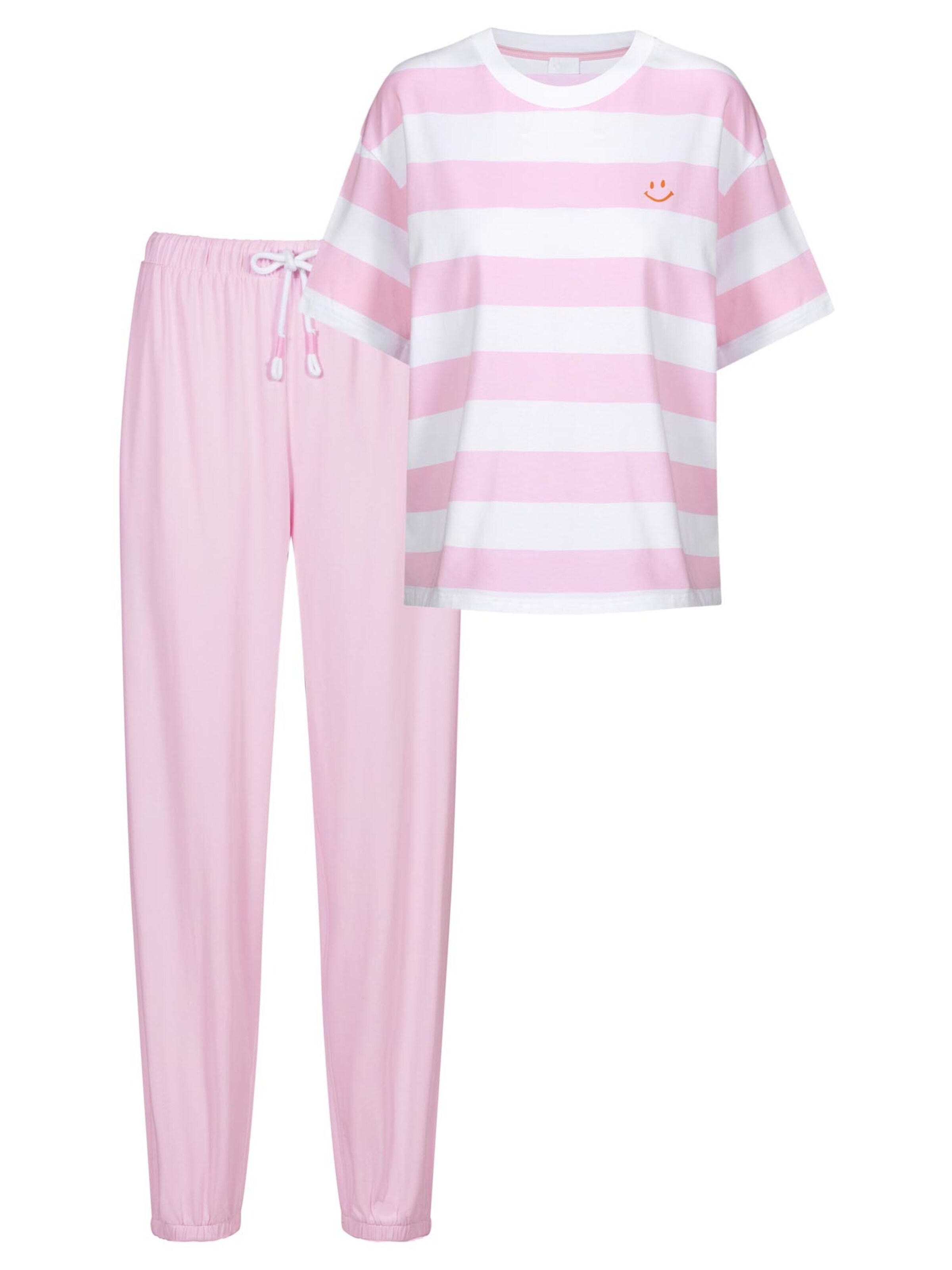 Mey Pajama 'Streaked Lines' in Pink: front