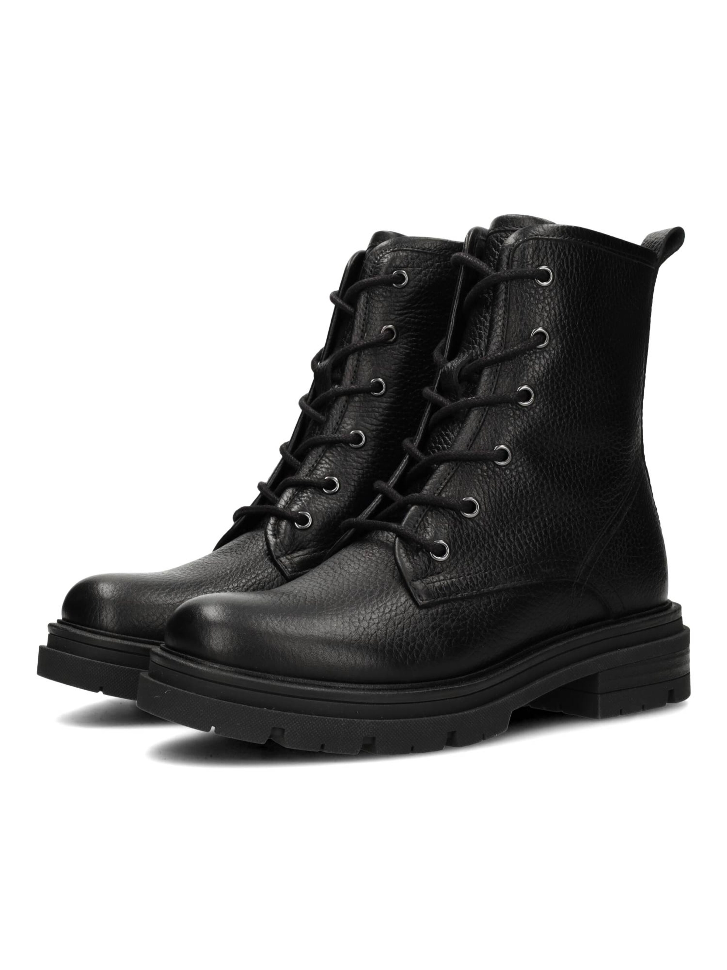 PS Poelman Schnürstiefelette 'Jae' in Schwarz