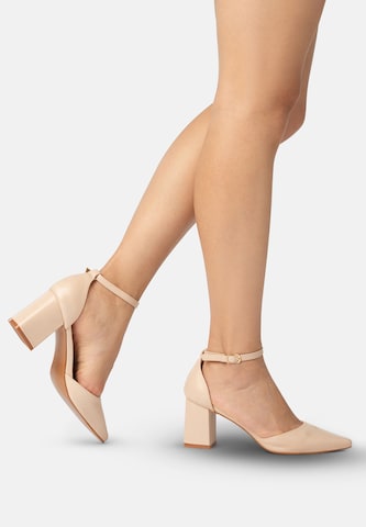 Escarpins à bride arrière Elara en beige