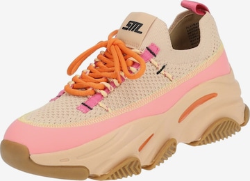 Baskets basses STEVE MADDEN en beige : devant