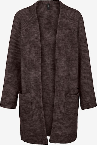 Y.A.S Knit Cardigan 'Alva' in Brown: front