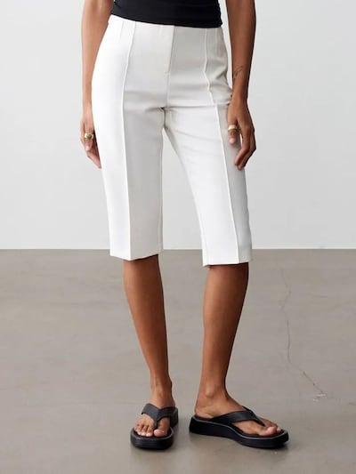Pantaloni con piega frontale 'Shorts' in 36 Dilvin di colore bianco, Visualizzazione prodotti
