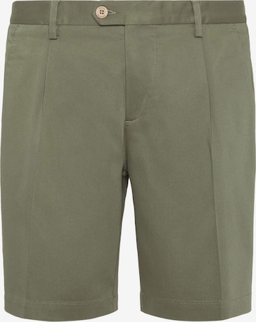 Boggi Milano Pleat-Front Pants in Green: front