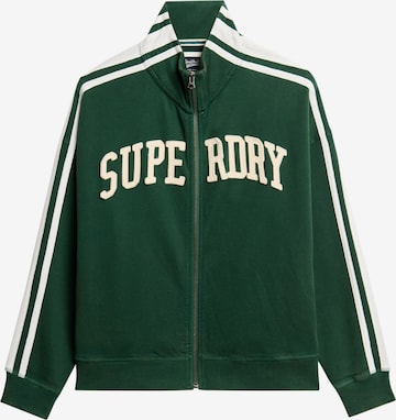 Superdry Sweatvest in Groen: voorkant