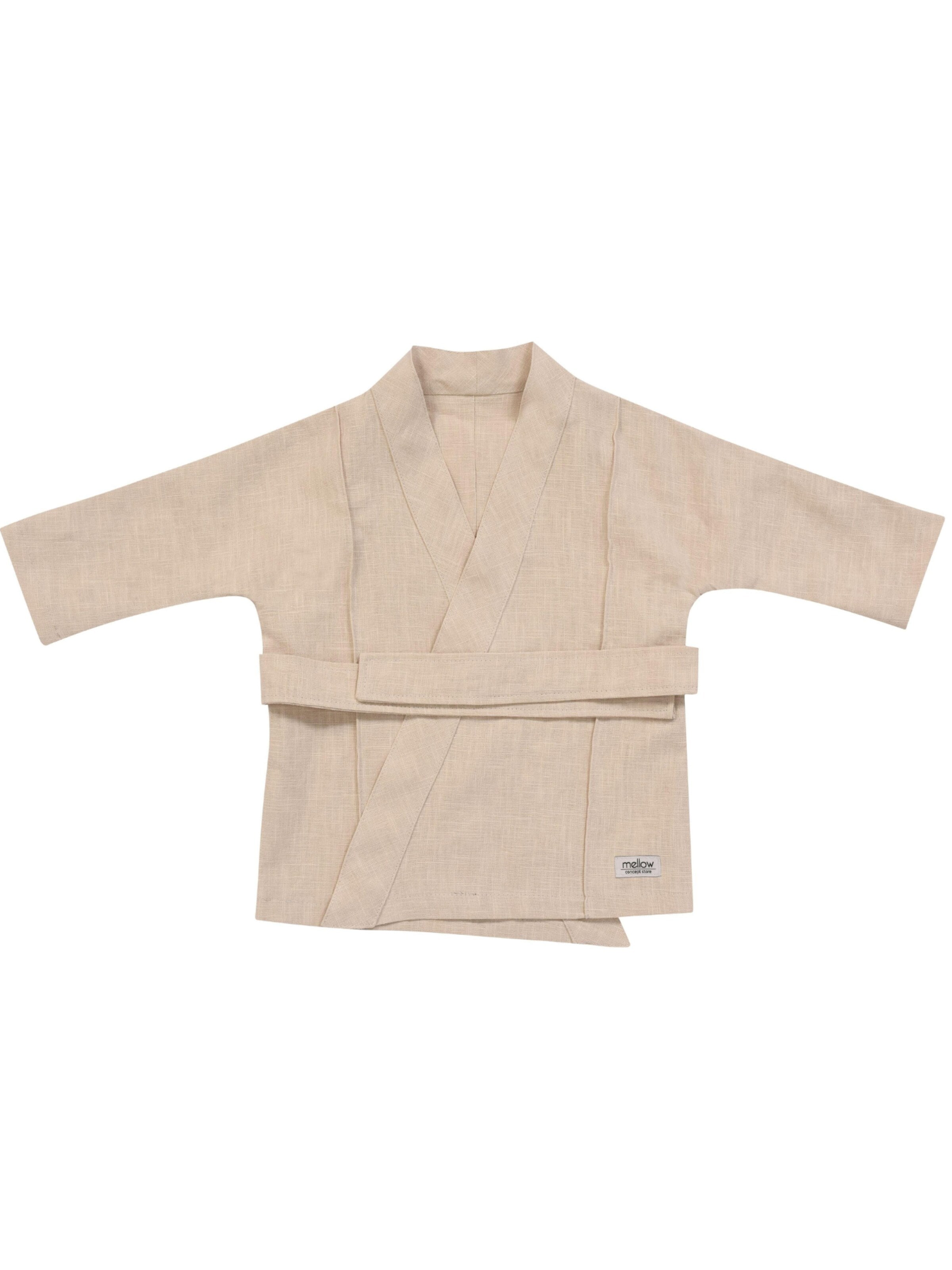 ZUBEK Shirt ''Kimono Ramie'' in Beige: voorkant