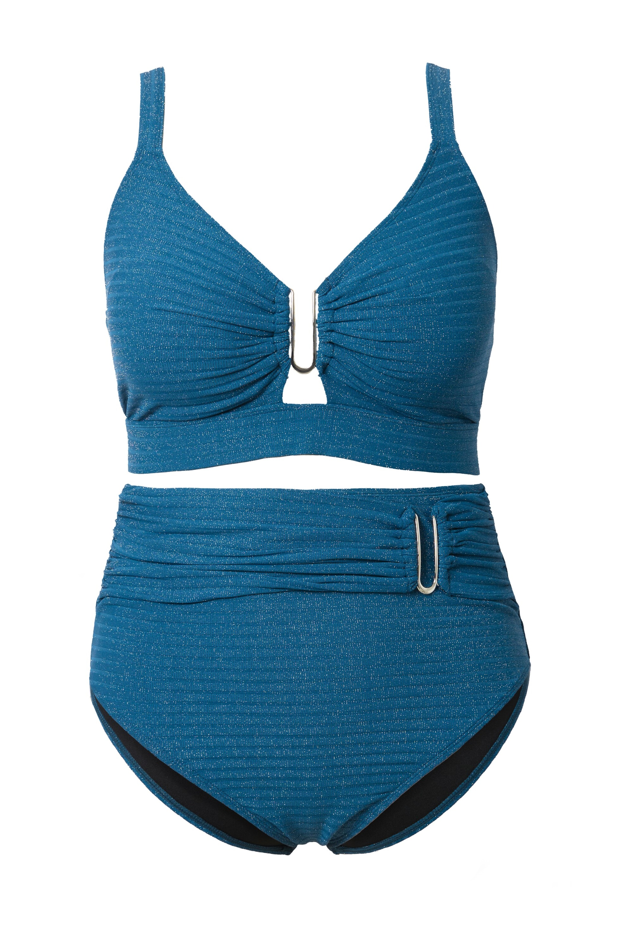 Ulla Popken Bikini in Blauw: voorkant