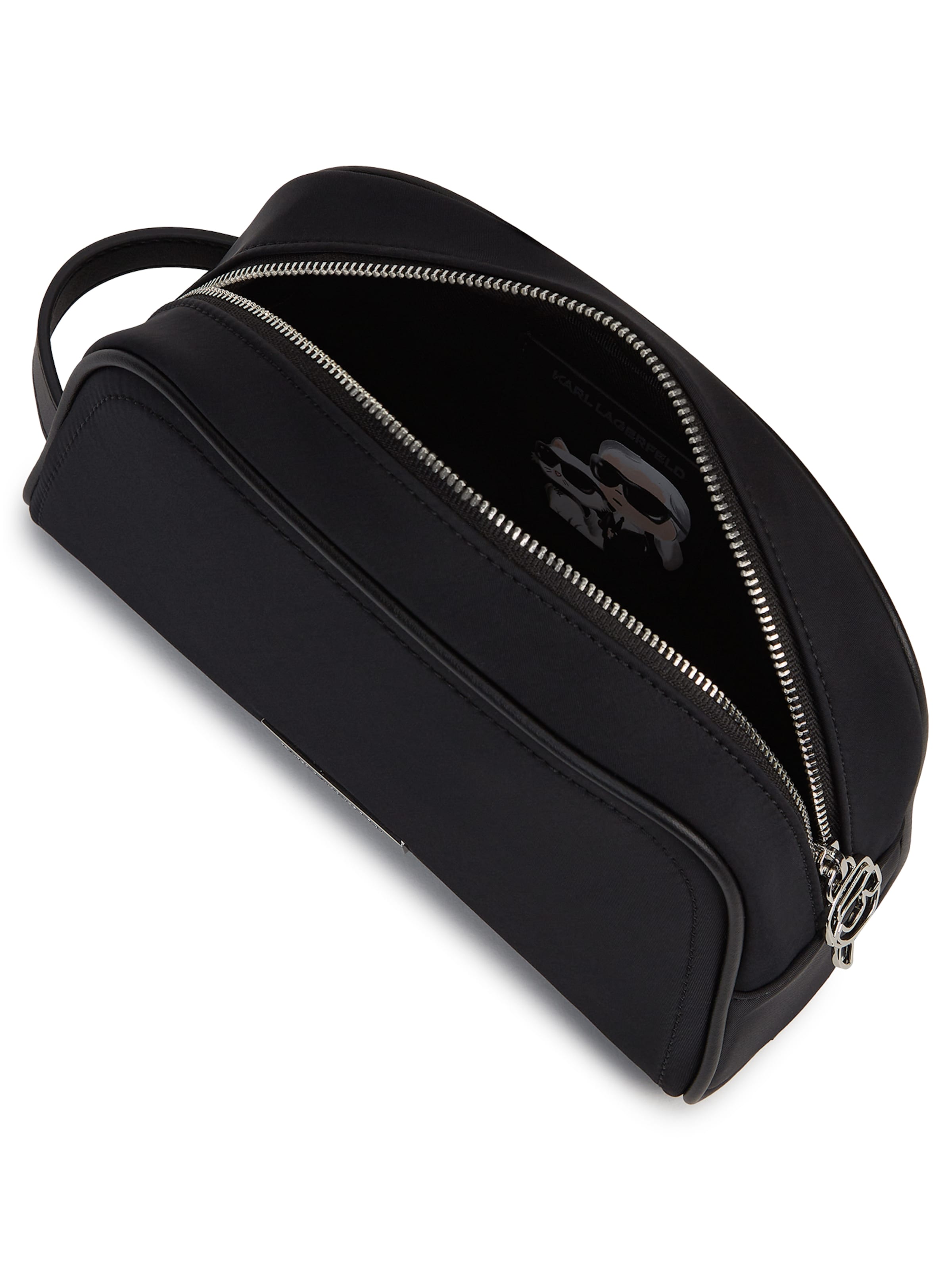 Karl Lagerfeld Toilettas ' Ikon Kosmetiktasche aus Nylon ' in Zwart