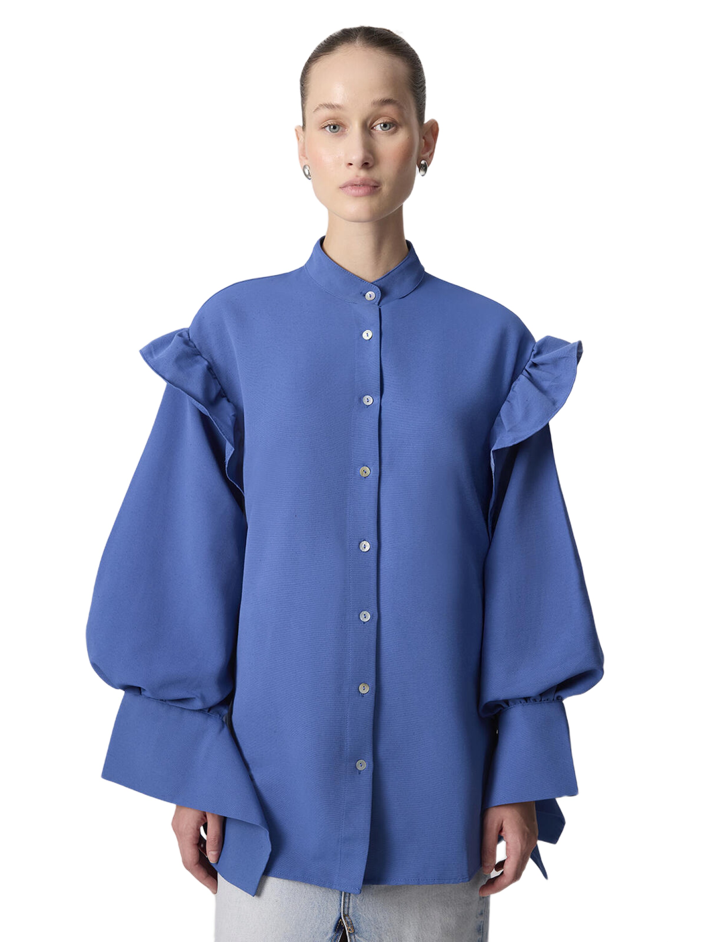 Touche Prive Bluse in Blau: Vorderseite