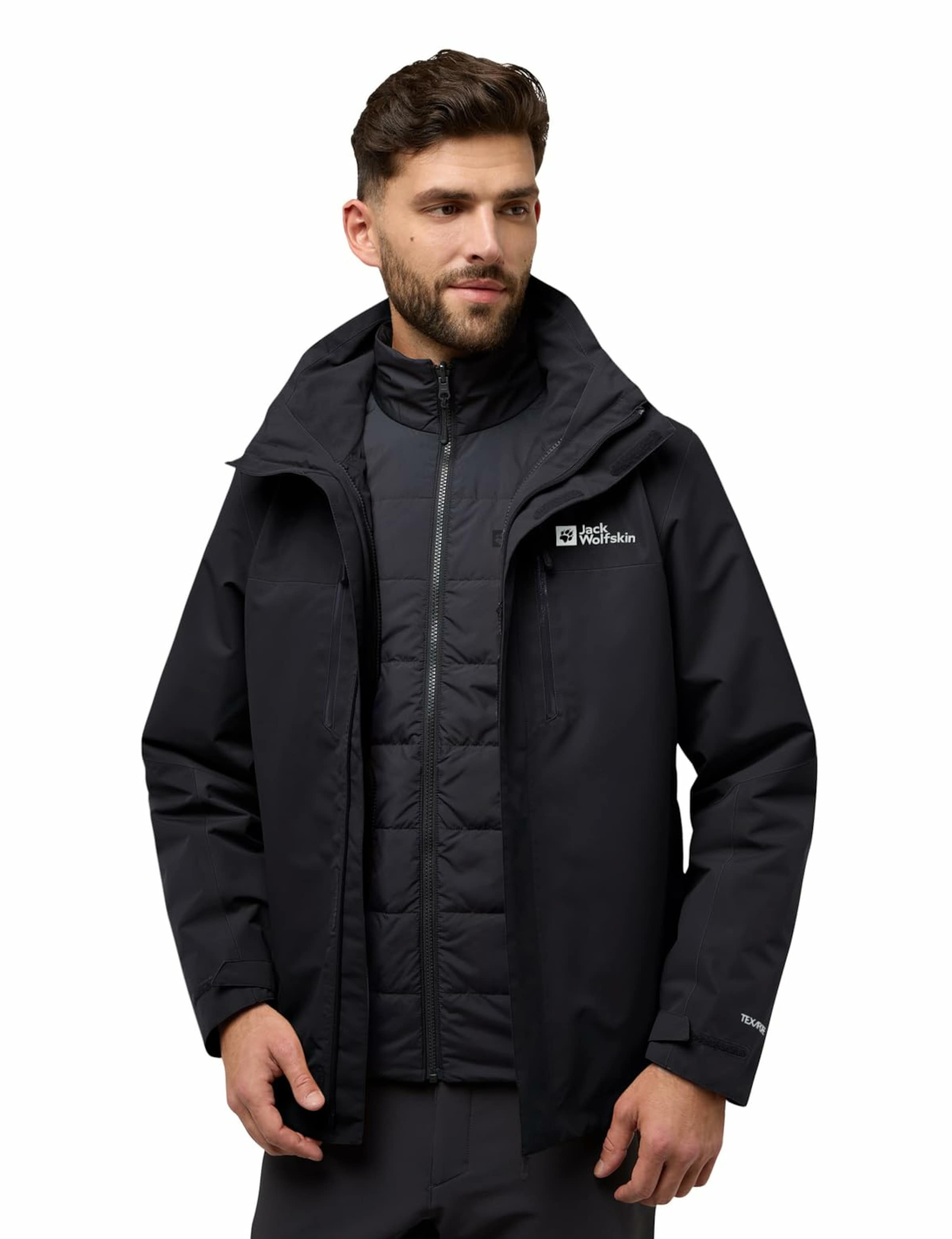 JACK WOLFSKINOutdoor jakna 'Jasper' - crna boja: prednji dio