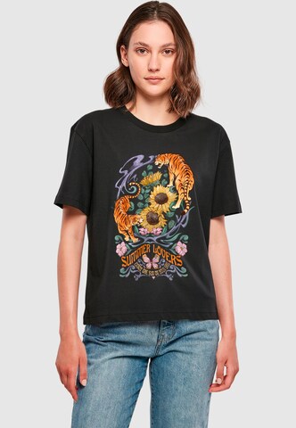 Miss Tee Shirt 'Summer Lovers' in Black: front
